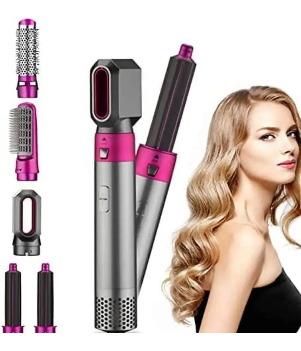 Cepillo Secador 5 en 1 – Voluminizador, Rizador y Alisador