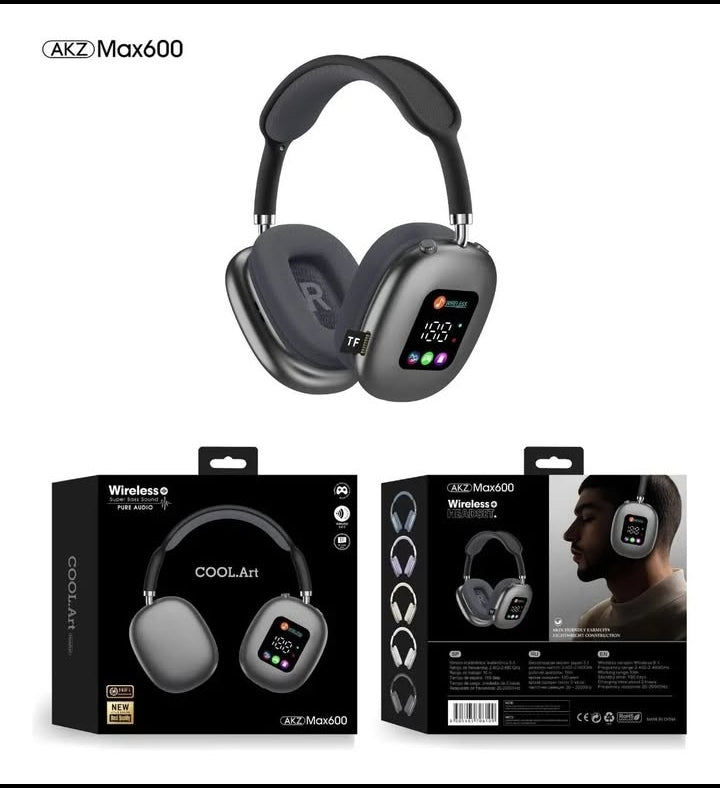 audífonos inalámbricos con pantalla táctil akz max 600
